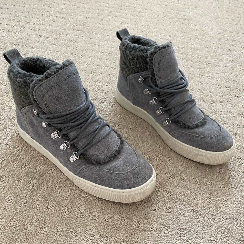 Grey Marc Fisher Sana Shearling Boot - 9.5